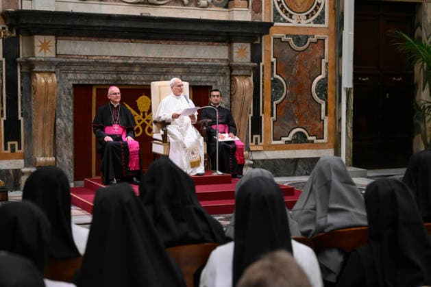 PRIVATE AUDIENCE Italy,Rome, Vatican, 2026 9 12 Pope Leo XVI receives in a private audience Participants in the Symposium of the Communio Internationalis Benedictinarum at the Vatican EDITORIAL USE ONLY - NO BOOKS Copyright: xVATICANxMEDIA xCatholicxPressxPhotox