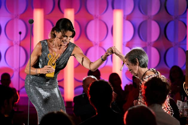 Deutscher Schauspielpreis 2026 Gerit Kling und Preisträgerin Linde Prelog Bühne Show 15 Jahre Deutscher Schauspielpreis und 20 Jahre BFFS, Pullman Berlin Schweizerhof, Datum: 11.09.2026 Copyright: xEventpressx
