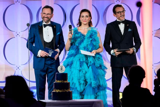 Deutscher Schauspielpreis 2026 Hans Werner Meyer, Nadine Heidenreich, Christian Senger Singen Showeinlage Bühne Show 15 Jahre Deutscher Schauspielpreis und 20 Jahre BFFS, Pullman Berlin Schweizerhof, Datum: 11.09.2026 Copyright: xEventpressx