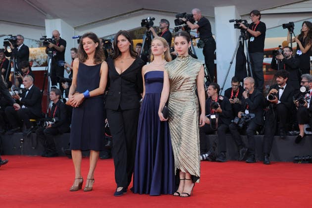 Venice 2026 Closing Ceremony NB Evita Andriopoulou, Anastasia Gouliamou, Jacqueline Lentzou and Eleni Vergeti attending the Closing Ceremony Red carpet as part of the 83th Venice International Film Festival at the Lido in Venice, Italy on September 12, 2026. Photo by Nasser Berzane ABACAPRESS.COM Venice Italy  Copyright: xBerzanexNasser ABACAx