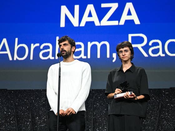 IPA88451106 - Venice, 83rd Venice International Film Festival 2026 - Night 11 - Closing Ceremony. Pictured: Yuval Abraham, Rachel Szor (Naza)  Copyright: xManuelexMangiarottix xPoolxPhotoxEventsx08x IPA88451106