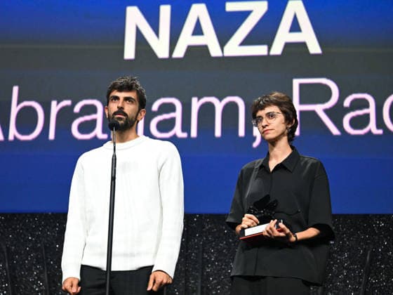 IPA88451108 - Venice, 83rd Venice International Film Festival 2026 - Night 11 - Closing Ceremony. Pictured: Yuval Abraham, Rachel Szor (Naza)  Copyright: xManuelexMangiarottix xPoolxPhotoxEventsx08x IPA88451108