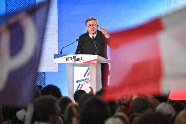 Fete de Humanite near Paris FA Founder of French leftist party La France Insoumise (LFI) Jean-Luc Melenchon delivers a speech as part of the annual Fete de l Humanite festival organised by the Communist newspaper L Humanite, in Le Plessis-Pate, south of Paris, on September 12, 2026. Photo by Firas Abdullah ABACAPRESS.COM Paris Ile-de-France France  Copyright: xAbdullahxFiras ABACAx
