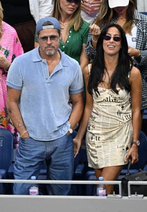 NEW YORK, NY- SEPTEMBER 12: Brad Pitt and Ines de Ramon seen at the 2026 U.S. Open Tennis Women™s Final between Elena Rybakina and Aryna Sabalenka with Rybakina securing her second major title on September 12, 2026 in Queens, New York City. Copyright: xmpi04x