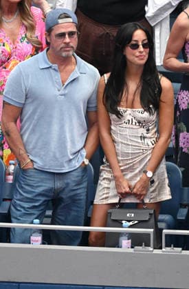 NEW YORK, NY- SEPTEMBER 12: Brad Pitt and Ines de Ramon seen at the 2026 U.S. Open Tennis Women™s Final between Elena Rybakina and Aryna Sabalenka with Rybakina securing her second major title on September 12, 2026 in Queens, New York City. Copyright: xmpi04x