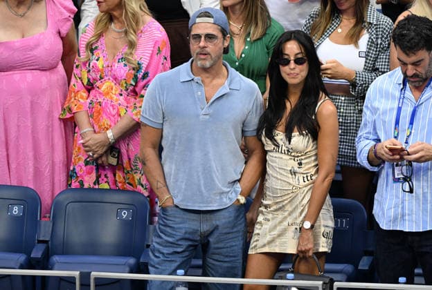 NEW YORK, NY- SEPTEMBER 12: Brad Pitt and Ines de Ramon seen at the 2026 U.S. Open Tennis Women™s Final between Elena Rybakina and Aryna Sabalenka with Rybakina securing her second major title on September 12, 2026 in Queens, New York City. Copyright: xmpi04x