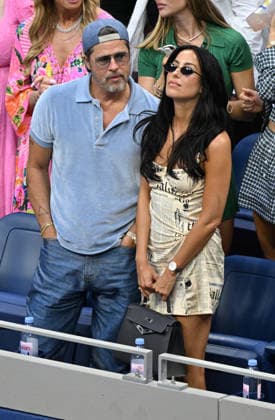 NEW YORK, NY- SEPTEMBER 12: Brad Pitt and Ines de Ramon seen at the 2026 U.S. Open Tennis Women™s Final between Elena Rybakina and Aryna Sabalenka with Rybakina securing her second major title on September 12, 2026 in Queens, New York City. Copyright: xmpi04x