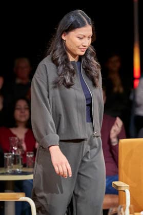 Linh Tran bei der Aufzeichnung der RB Talkshow 3nach9 im Radio Bremen-Studio. Bremen, 11.09.2026