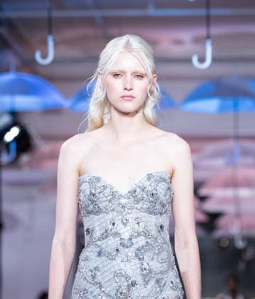 NY: Pamella Roland Fashion show Spring Summer 27 Model walks runway for Pamella Roland Spring Summer 2027 show during SS27 Fashion Week at Metropolitan Pavilion in New York, NY on September 11, 2026. New York New York United States Copyright: LevxRadin