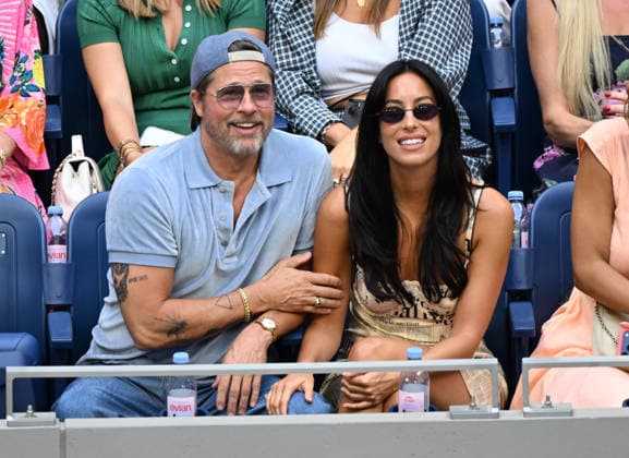 NEW YORK, NY- SEPTEMBER 12: Brad Pitt and Ines de Ramon seen at the 2026 U.S. Open Tennis Women™s Final between Elena Rybakina and Aryna Sabalenka with Rybakina securing her second major title on September 12, 2026 in Queens, New York City. Copyright: xmpi04x