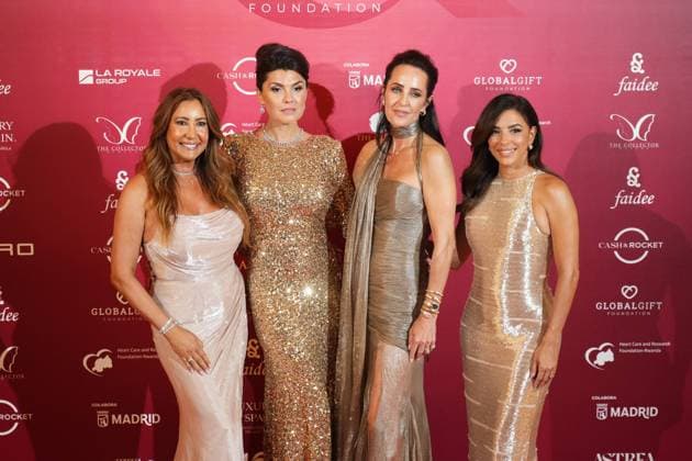 Maria Bravo, Angelica de la Riva, Julie Brangstrup and Eva Longoria during the cash & rocket gala to benefit the global gift foundation in Madrid on Sunday, 13 September 2026. Cordon Press 