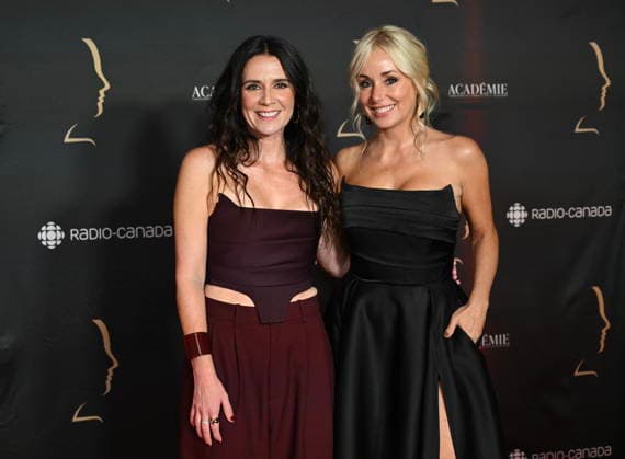 September 13, 2026, Montreal, Pq, CANADA: Mariloup Wolfe, right, and Melissa Desormeaux-Poulin pose as they arrive at the Gala Gemeaux awards ceremony in Montreal, on Sunday, Sept. 13, 2026. Montreal CANADA  - ZUMAc35_ 20260913_zaf_c35_144 Copyright: xGrahamxHughesx