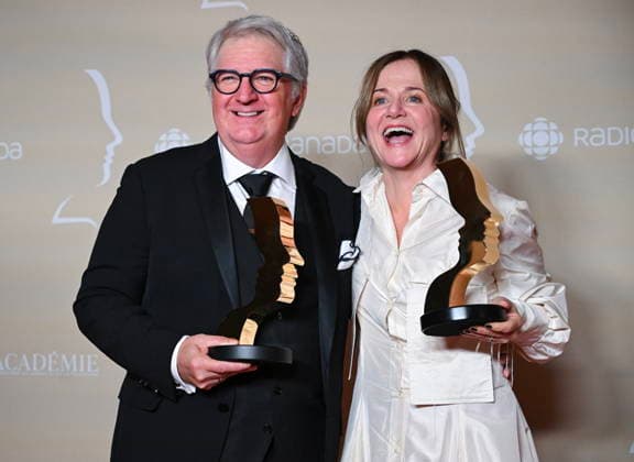 September 13, 2026, Montreal, Pq, CANADA: Brigitte Lafleur and Benoit Briere hold up their trophies at the Gala Gemeaux awards ceremony in Montreal, on Sunday, Sept. 13, 2026. Montreal CANADA  - ZUMAc35_ 20260913_zaf_c35_198 Copyright: xGrahamxHughesx