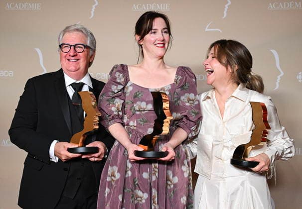 September 13, 2026, Montreal, Pq, CANADA: Benoit Briere, Florence Longpre and Brigitte Lafleur, from left, holds up their trophies at the Gala Gemeaux awards ceremony in Montreal, on Sunday, Sept. 13, 2026. Montreal CANADA  - ZUMAc35_ 20260913_zaf_c35_222 Copyright: xGrahamxHughesx