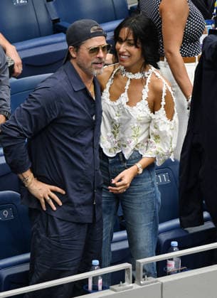 FLUSHING NY- SEPTEMBER 13: Brad Pitt and girlfriend Ines de Ramon are seen watching Alexander Zverev Vs Ben Shelton at the finals in Arthur Ashe Stadium during The 2026 US Open at the USTA Billie Jean King National Tennis Center on September 13, 2026 in Flushing Queens. Copyright: xmpi04x