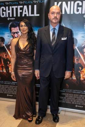 Knightfall London Premiere - VIP Arrivals London Premiere of Knightfall at Cine Lumiere on September 13, 2026 in London, England. 13 Sep 2026 Pictured: Jonathan Sothcott, Jeanine Nerissa Sothcott.  Copyright: xThexMegaxAgencyxrbpxMEGAx