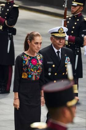 Sheinbaum Leads Mexico™s Commemoration of the Heroic Children of Chapultepec MEXICO CITY, MEXICO - SEPTEMBER 13, 2026: The President of Mexico, Claudia Sheinbaum Pardo, presides over the ceremony marking the 179th Anniversary of the Heroic Deed of the Boy Heroes of Chapultepec. She is accompanied by Secretary of National Defense Ricardo Trevilla Trejo, Secretary of the Navy Admiral Raymundo Pedro Morales Ãngeles, President of the Supreme Court Hugo Aguilar Ortiz, and members of the cabinet. The ceremony took place at the Altar to the Homeland in Chapultepec Park, Mexico City. Ciudad de MÃ xico Mexico Copyright: x xJuanxPerezxPuentex xJNAxPressx