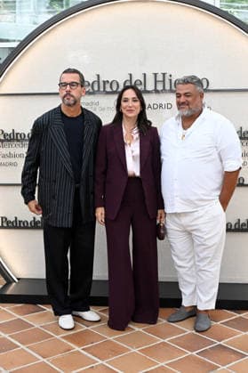 The Pedro del Hierro fashion house presents its Hamani collection at Mercedes-Benz Fashion Week Madrid. Álex Miralles, Tamara Falcó, and Nacho Aguayo pose at a photo call during the presentation of the Hamani collection by the Pedro del Hierro fashion house on September 14, 2026, in Madrid, Spain. The collection takes its inspiration from the Japanese tradition of contemplating the cherry blossoms, celebrating ephemeral beauty, digital disconnection, and time as a true luxury. CELEBRITIES PHOTOCALL FASHION FASHION WEEK RUNWAY CIBELES José Madrid Madrid, Spain  Copyright: xJosÃ xOlivax 7773722