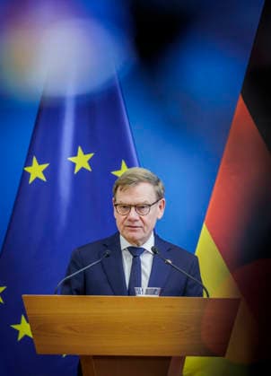 Johann Wadephul (CDU), Bundesaussenminister, aufgenommen im Rahmen seiner Reise nach Ungarn. Hier mit Aussenministerin Anita Orban. Fotografiert im Auftrag des Auswaertigen Amtes Budapest Ungarn