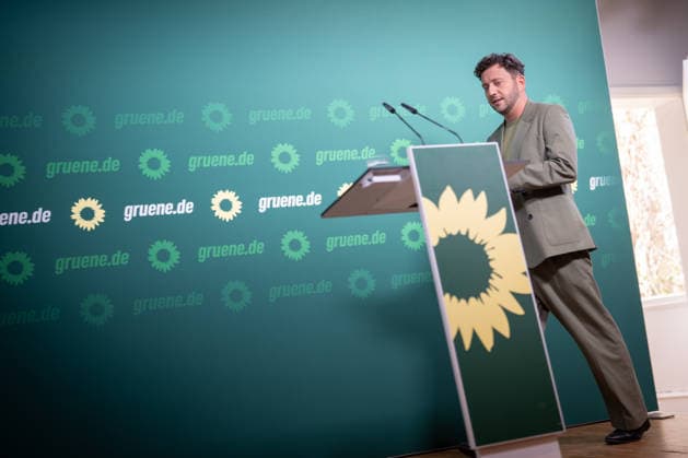 Pressekonferenz Bundesvorsitzender Felix Banaszak, Bündnis 90 Die Grünen, zu aktuellen Themen;Pressekonferenz Bundesvorsitzender Felix Banaszak, Bündnis 90 Die Grünen, zu aktuellen Themen, Berlin Berlin Deutschland Parteizentrale
