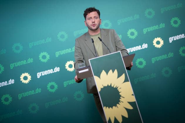 Pressekonferenz Bundesvorsitzender Felix Banaszak, Bündnis 90 Die Grünen, zu aktuellen Themen;Pressekonferenz Bundesvorsitzender Felix Banaszak, Bündnis 90 Die Grünen, zu aktuellen Themen, Berlin Berlin Deutschland Parteizentrale