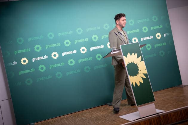 Pressekonferenz Bundesvorsitzender Felix Banaszak, Bündnis 90 Die Grünen, zu aktuellen Themen;Pressekonferenz Bundesvorsitzender Felix Banaszak, Bündnis 90 Die Grünen, zu aktuellen Themen, Berlin Berlin Deutschland Parteizentrale