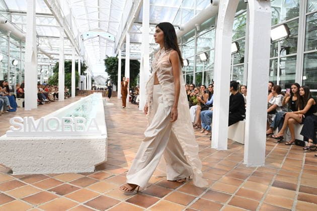 Simorra Fashion Show at Mercedes-Benz Fashion Week Madrid Model Lucía Rivera walks the runway for Simorra at Mercedes-Benz Fashion Week Madrid on September 14, 2026, in Madrid, Spain CELEBRITIES FASHION SHOW SIMORRA FASHION José Madrid Madrid Spain  Copyright: xJosÃ xOlivax 7774510
