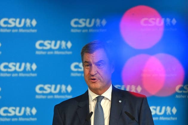 Markus SOEDER (Ministerpraesident Bayern und CSU Vorsitzender) , Einzelbild,angeschnittenes Einzelmotiv,Portraet,Portrait,Porträt. Pressekonferenz nach Klausurtagung des CSU Parteivorstands am 14.09.2026 in der CSU Landesleitung in Muenchen.