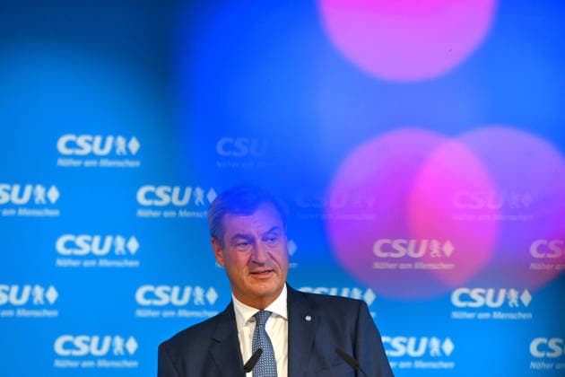 Markus SOEDER (Ministerpraesident Bayern und CSU Vorsitzender) , Einzelbild,angeschnittenes Einzelmotiv,Portraet,Portrait,Porträt. Pressekonferenz nach Klausurtagung des CSU Parteivorstands am 14.09.2026 in der CSU Landesleitung in Muenchen.