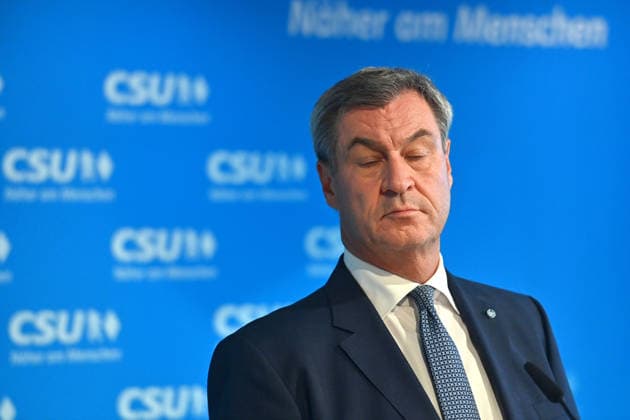 Markus SOEDER (Ministerpraesident Bayern und CSU Vorsitzender) , Einzelbild,angeschnittenes Einzelmotiv,Portraet,Portrait,Porträt. Pressekonferenz nach Klausurtagung des CSU Parteivorstands am 14.09.2026 in der CSU Landesleitung in Muenchen.