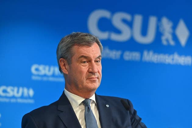 Markus SOEDER (Ministerpraesident Bayern und CSU Vorsitzender) , Einzelbild,angeschnittenes Einzelmotiv,Portraet,Portrait,Porträt. Pressekonferenz nach Klausurtagung des CSU Parteivorstands am 14.09.2026 in der CSU Landesleitung in Muenchen.