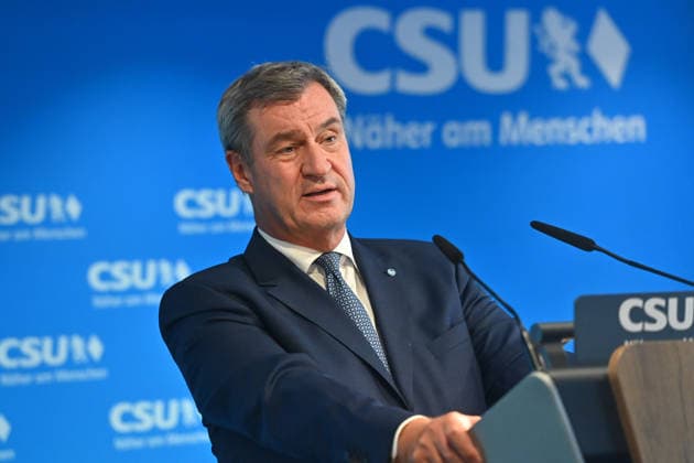 Markus SOEDER (Ministerpraesident Bayern und CSU Vorsitzender) , Einzelbild,angeschnittenes Einzelmotiv,Portraet,Portrait,Porträt. Pressekonferenz nach Klausurtagung des CSU Parteivorstands am 14.09.2026 in der CSU Landesleitung in Muenchen.