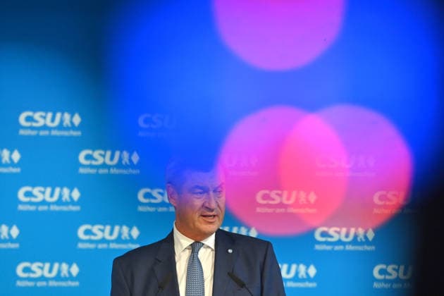 Markus SOEDER (Ministerpraesident Bayern und CSU Vorsitzender) , Einzelbild,angeschnittenes Einzelmotiv,Portraet,Portrait,Porträt. Pressekonferenz nach Klausurtagung des CSU Parteivorstands am 14.09.2026 in der CSU Landesleitung in Muenchen.