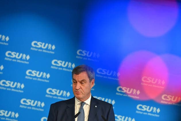 Markus SOEDER (Ministerpraesident Bayern und CSU Vorsitzender) , Einzelbild,angeschnittenes Einzelmotiv,Portraet,Portrait,Porträt. Pressekonferenz nach Klausurtagung des CSU Parteivorstands am 14.09.2026 in der CSU Landesleitung in Muenchen.
