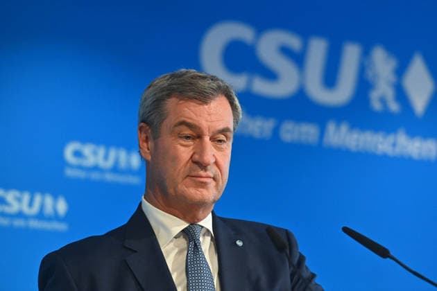 Markus SOEDER (Ministerpraesident Bayern und CSU Vorsitzender) , Einzelbild,angeschnittenes Einzelmotiv,Portraet,Portrait,Porträt. Pressekonferenz nach Klausurtagung des CSU Parteivorstands am 14.09.2026 in der CSU Landesleitung in Muenchen.