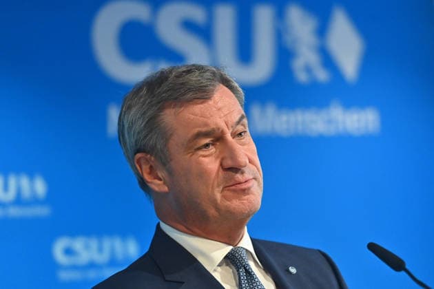 Markus SOEDER (Ministerpraesident Bayern und CSU Vorsitzender) , Einzelbild,angeschnittenes Einzelmotiv,Portraet,Portrait,Porträt. Pressekonferenz nach Klausurtagung des CSU Parteivorstands am 14.09.2026 in der CSU Landesleitung in Muenchen.