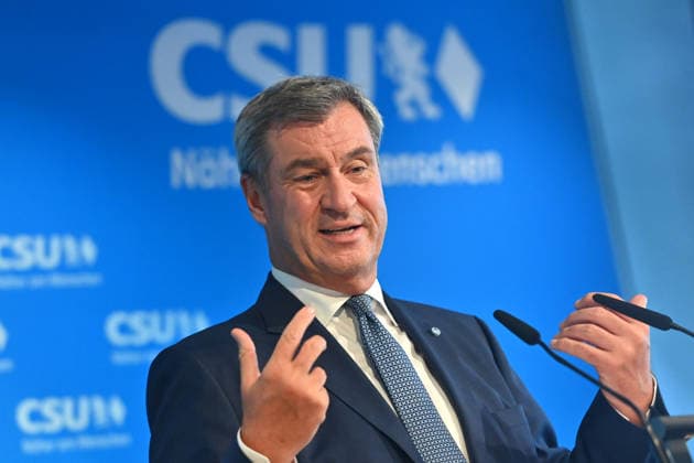 Markus SOEDER (Ministerpraesident Bayern und CSU Vorsitzender) , Einzelbild,angeschnittenes Einzelmotiv,Portraet,Portrait,Porträt. Pressekonferenz nach Klausurtagung des CSU Parteivorstands am 14.09.2026 in der CSU Landesleitung in Muenchen.