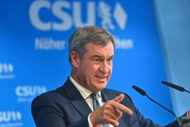 Markus SOEDER (Ministerpraesident Bayern und CSU Vorsitzender) , Einzelbild,angeschnittenes Einzelmotiv,Portraet,Portrait,Porträt. Pressekonferenz nach Klausurtagung des CSU Parteivorstands am 14.09.2026 in der CSU Landesleitung in Muenchen.