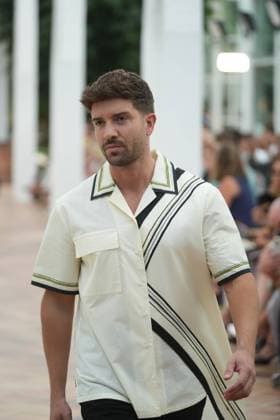 Pablo Alboran wears at collection runway a creation from Adolfo Dominguez during Pasarela Cibeles Mercedes-Benz Fashion Week Madrid 2026 in Madrid, on Monday ,14 September 2026. Cordon Press 