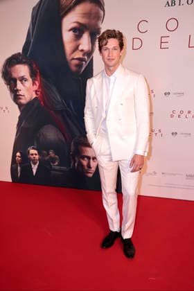 Damian Hardung attends the premiere of Corpus Delicti on September 14, 2026 at Delphi Filmpalast in Berlin, Germany Movie Premiere of Corpus Delicti in Berlin, Germany