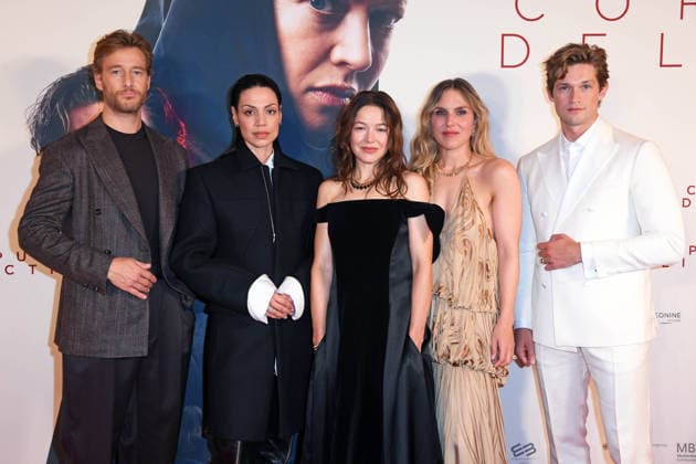 Alexander Fehling, Haley Louise Jones, Hannah Herzsprung, Lena Stahl, Damian Hardung bei der Premiere des Kinofilms CORPUS DELICTI im Delphi Filmpalast in Berlin am 14.09.2026