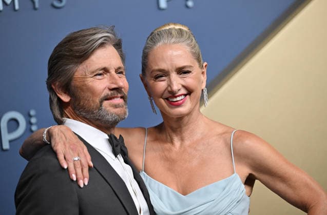 (L-R) Grant Show and Katherine LaNasa arrive for the 78th annual Primetime Emmy Awards at the Peacock Theater in Los Angeles on Monday, September 14, 2026.  LAP2026091409 CHRISxCHEW