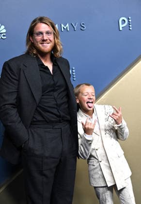 (L-R) Peter Claffey and Dexter Sol Ansell arrive for the 78th annual Primetime Emmy Awards at the Peacock Theater in Los Angeles on Monday, September 14, 2026.  LAP2026091421 CHRISxCHEW