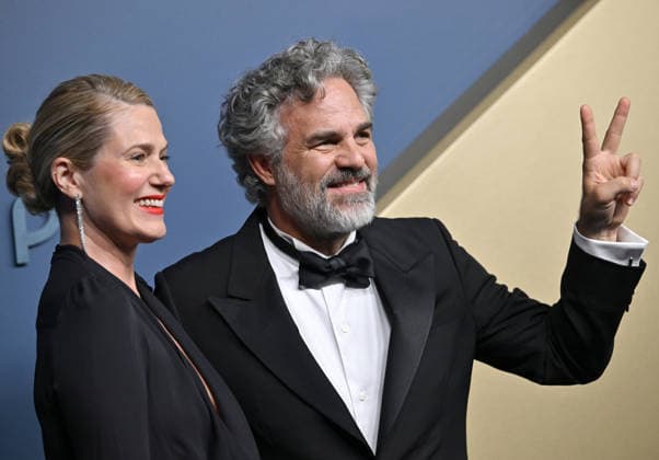 Sunrise Coigney and Mark Ruffalo arrive for the 78th annual Primetime Emmy Awards at the Peacock Theater in Los Angeles on Monday, September 14, 2026.  LAP20260914519 CHRISxCHEW