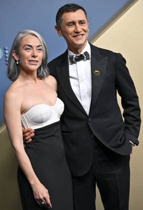 Jimena Duran and Carlos Manuel Vesga arrive for the 78th annual Primetime Emmy Awards at the Peacock Theater in Los Angeles on Monday, September 14, 2026.  LAP20260914591 CHRISxCHEW
