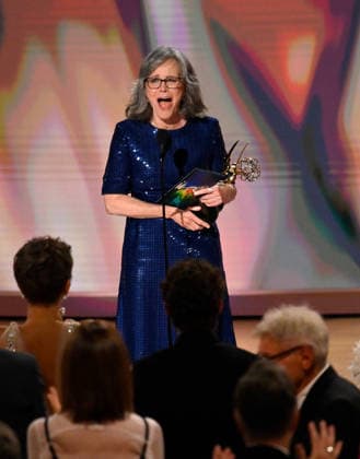 Sally Field accepts the Outstanding Lead Actress in a Limited or Anthology Series or Movie Award for Remarkably Bright Creatures on stage during the 78th annual Primetime Emmy Awards at the Peacock Theater in Los Angeles on Monday, September 14, 2026.  LAP20260914113 JIMxRUYMEN