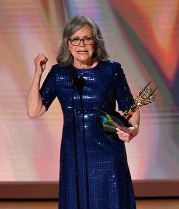 Sally Field accepts the Outstanding Lead Actress in a Limited or Anthology Series or Movie Award for Remarkably Bright Creatures on stage during the 78th annual Primetime Emmy Awards at the Peacock Theater in Los Angeles on Monday, September 14, 2026.  LAP20260914116 JIMxRUYMEN