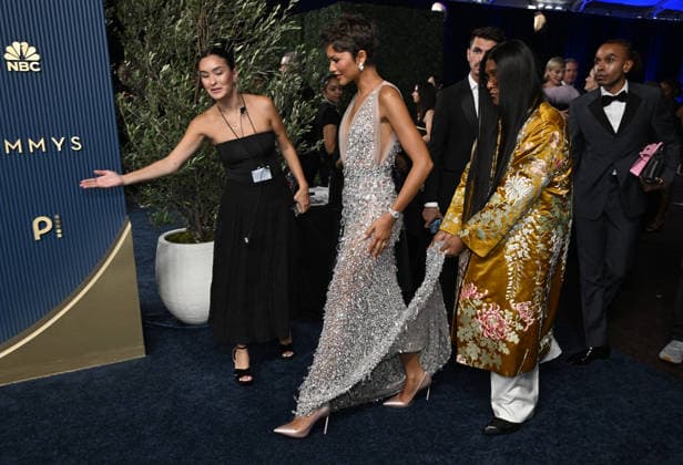Zendaya arrives for the 78th annual Primetime Emmy Awards at the Peacock Theater in Los Angeles on Monday, September 14, 2026.  LAP202609140121 JohnxMcCoy