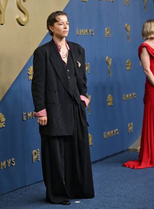 Emma D Arcy arrives for the 78th annual Primetime Emmy Awards at the Peacock Theater in Los Angeles on Monday, September 14, 2026.  LAP20260914640 CHRISxCHEW