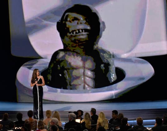 Host Mariska Hargitay speaks on stage during the 78th annual Primetime Emmy Awards at the Peacock Theater in Los Angeles on Monday, September 14, 2026.  LAP20260914153 JIMxRUYMEN